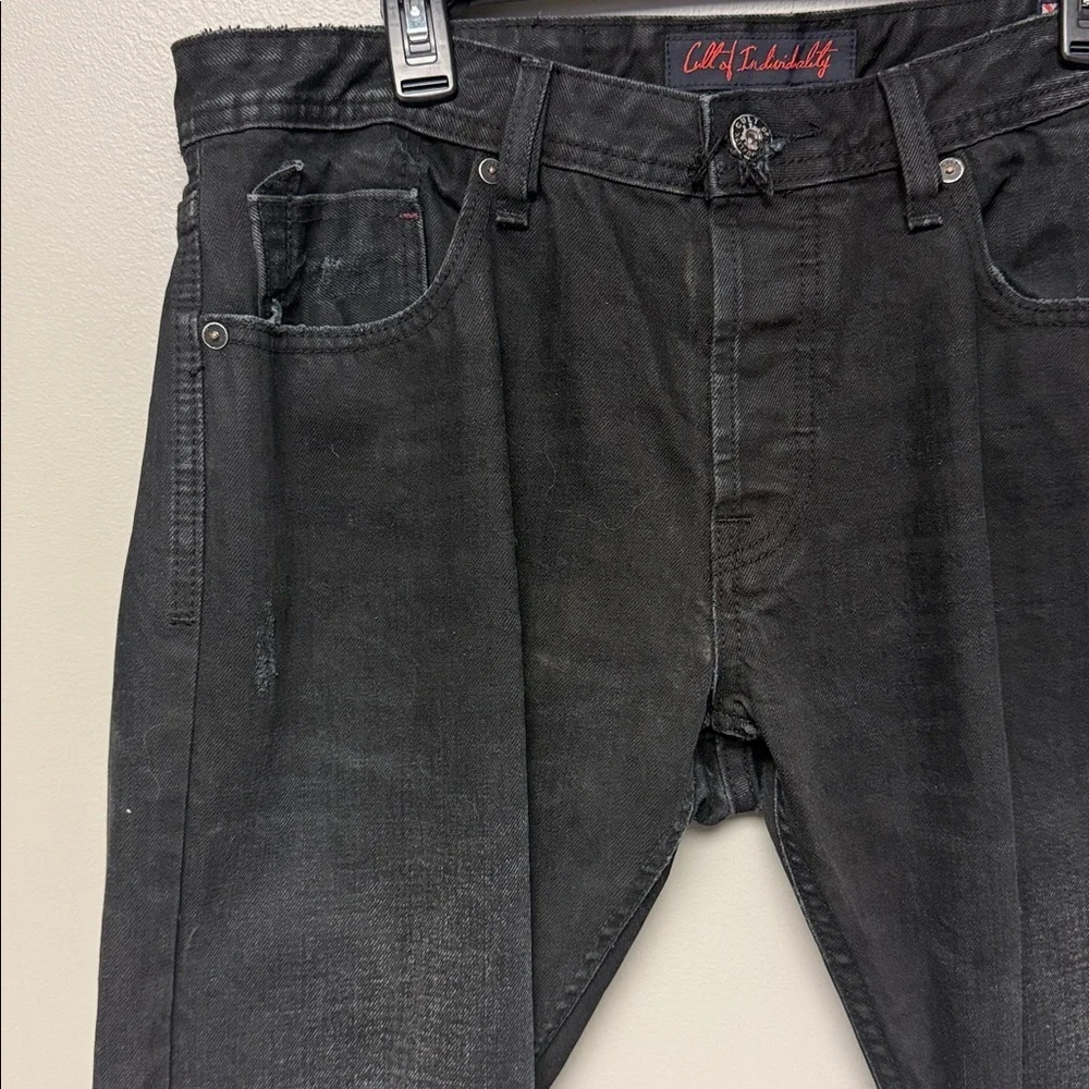 Cult of Individuality Rebel Straight Black Jeans W36 L34